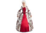 Costume Da Donna Barocco Medievale Nobile Principessa Fiore Rosso - S