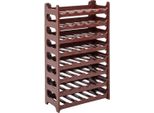 Novaliv Portabottiglie Per 48 Bottiglie | Portabottiglie Marrone | Ripiano In Plastica Robusta, Impilabile (Marrone, 8)