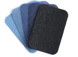 Inf Toppe Termoadesive Quadrate Per Jeans, Confezione Da 5 Blu Denim 5X7.5 Cm