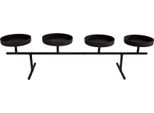 Portacandele A Colonna Su Base - Nero - Circa 40 Cm