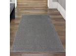 Tappeto Classico Da Salotto Con Design A Tinta Unita In Grigio Dimensioni - 80 X 150 Cm