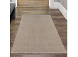 Tappeto Classico Da Salotto In Tinta Unita In Beige Dimensioni - 80 X 150 Cm