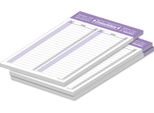 Pricaro Lista Della Spesa "Typo"", Viola, A5, 3 Pezzi"