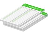 Pricaro Lista Della Spesa "Typo"", Verde, A5, 3 Pezzi"