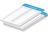Pricaro Lista Della Spesa "Typo"", Blu, A5, 3 Pezzi"