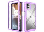 Moto G32 Case, Hybrid Transparent Back Cover, Rugged Tpu Bumper, Custodia Antiurto Per Motorola Moto G32 Purple