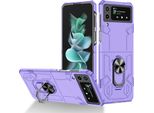 Custodia Galaxy Z Flip4, Pc Rigido Robusto, Custodia Antiurto Con Supporto Ad Anello E Supporto Per Samsung Galaxy Z Flip 4 5G Viola