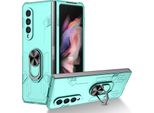 Custodia Galaxy Z Fold3, Pc Rigido Robusto, Custodia Antiurto Con Supporto Ad Anello E Supporto Per Samsung Galaxy Z Fold 3 5G Blu