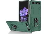 Custodia Galaxy Z Flip, Pc Rigido Robusto, Custodia Antiurto Con Supporto Ad Anello E Supporto Per Samsung Galaxy Z Flip 5G Verde