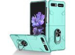 Custodia Galaxy Z Flip, Pc Rigido Robusto, Custodia Antiurto Con Supporto Ad Anello E Supporto Per Samsung Galaxy Z Flip 5G Blu