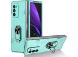 Custodia Galaxy Z Fold2, Robusta Custodia Rigida In Pc, Antiurto Con Supporto Ad Anello E Supporto Per Samsung Galaxy Z Fold 2 5G Blu