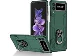 Custodia Galaxy Z Flip3, Robusta Custodia Rigida In Pc, Antiurto, Supporto Ad Anello, Supporto Protettivo Per Samsung Galaxy Z Flip 3 5G Verde