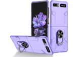 Custodia Galaxy Z Flip, Pc Rigido Robusto, Custodia Antiurto Con Supporto Ad Anello E Supporto Per Samsung Galaxy Z Flip 5G Viola