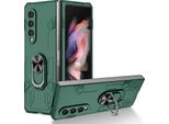 Custodia Galaxy Z Fold3, Robusta Custodia Rigida In Pc, Antiurto, Supporto Ad Anello, Supporto Protettivo Per Samsung Galaxy Z Fold 3 5G Verde