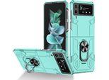 Custodia Galaxy Z Flip4, Pc Rigido Robusto, Custodia Antiurto Con Supporto Ad Anello E Supporto Per Samsung Galaxy Z Flip 4 5G Blu