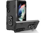 Custodia Galaxy Z Fold4, Robusta Custodia Rigida In Pc, Antiurto, Supporto Ad Anello, Supporto Protettivo Per Samsung Galaxy Z Fold 4 5G Nero