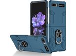 Custodia Galaxy Z Flip, Pc Rigido Robusto, Custodia Antiurto Con Supporto Ad Anello E Supporto Per Samsung Galaxy Z Flip 5G Blu Scuro