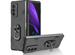 Custodia Galaxy Z Fold2, Robusta Custodia Rigida In Pc, Antiurto Con Supporto Ad Anello E Supporto Per Samsung Galaxy Z Fold 2 5G Nero
