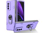 Custodia Galaxy Z Fold2, Robusta Custodia Rigida In Pc, Antiurto, Supporto Ad Anello, Supporto Protettivo Per Samsung Galaxy Z Fold 2 5G Viola