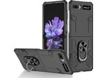 Custodia Galaxy Z Flip, Pc Rigido Robusto, Custodia Antiurto Con Supporto Ad Anello E Supporto Per Samsung Galaxy Z Flip 5G Nero