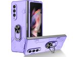 Custodia Galaxy Z Fold3, Pc Rigido Robusto, Custodia Antiurto Con Supporto Ad Anello E Supporto Per Samsung Galaxy Z Fold 3 5G Viola