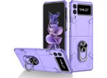 Custodia Galaxy Z Flip3, Pc Rigido Robusto, Custodia Antiurto Con Supporto Ad Anello E Supporto Per Samsung Galaxy Z Flip 3 5G Viola