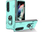 Custodia Galaxy Z Fold4, Pc Rigido Robusto, Custodia Antiurto Con Supporto Ad Anello E Supporto Per Samsung Galaxy Z Fold 4 5G Blu