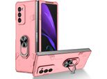 Custodia Galaxy Z Fold2, Robusta Custodia Rigida In Pc, Antiurto Con Supporto Ad Anello E Supporto Per Samsung Galaxy Z Fold 2 5G Rosa