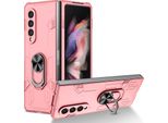 Custodia Galaxy Z Fold3, Pc Rigido Robusto, Custodia Antiurto Con Supporto Ad Anello E Supporto Per Samsung Galaxy Z Fold 3 5G Rosa