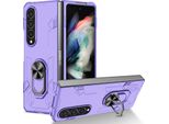Custodia Galaxy Z Fold4, Pc Rigido Robusto, Custodia Antiurto Con Supporto Ad Anello E Supporto Per Samsung Galaxy Z Fold 4 5G Viola