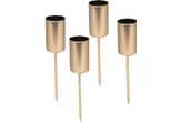 Set Di 4 Candele A Bastoncino - Argento - Tappo Per Candele Per L'avvento E Per Le Decorazioni Natalizie - Candelabro Per Candele Da Tavola