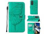 Redmi Note 11S Case, Butterfly Relief Flip Custodia In Pelle Con Slot Per Schede E Stand Per Xiaomi Redmi Note 11S / Note11 4G Verde
