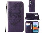 Redmi Note 10 Pro Case, Butterfly Relief Flip Custodia In Pelle Con Slot Per Schede E Supporto Per Xiaomi Redmi Note 10 Pro / 10 Pro Max Viola