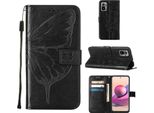 Redmi Note 10S Case, Butterfly Embossing Flip Leather Card Holder Custodia Protettiva In Pelle Con Supporto Per Xiaomi Redmi Note 10S / Note 10 4G Nero