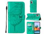 Redmi Note 10 Pro Case, Butterfly Relief Flip Custodia In Pelle Con Slot Per Schede E Stand Per Xiaomi Redmi Note 10 Pro / 10 Pro Max Verde