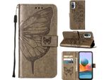 Redmi Note 10 Pro Case, Butterfly Embossing Flip Leather Card Holder Custodia Protettiva In Pelle Con Supporto Per Xiaomi Redmi Note 10 Pro / 10 Pro Max Grigio