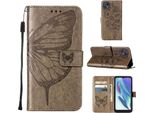 Moto G50 5G Case, Butterfly Relief Flip Custodia In Pelle Con Slot Per Schede E Stand Per Motorola Moto G50 5G Grigio