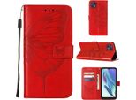 Moto G50 5G Case, Butterfly Embossed Flip Leather Card Holder Custodia Protettiva In Pelle Con Supporto Per Motorola Moto G50 5G Red