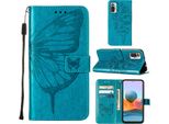 Redmi Note 10 Pro Case, Butterfly Relief Flip Custodia In Pelle Con Slot Per Schede E Stand Per Xiaomi Redmi Note 10 Pro / 10 Pro Max Blu