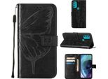 Moto G71 5G Case, Butterfly Embossed Flip Leather Card Holder Custodia Protettiva In Pelle Con Stand Per Motorola Moto G71 5G Nero