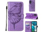 Moto G52 Case, Butterfly Relief Flip Custodia In Pelle Con Slot Per Schede E Stand Per Motorola Moto G52 Viola