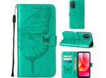 Moto G 5G 2022 Case, Butterfly Relief Flip Custodia In Pelle Con Slot Per Schede E Supporto Per Motorola Moto G 5G 2022 Verde