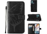 Moto G40 Case, Butterfly Relief Flip Custodia In Pelle Con Slot Per Schede E Stand Per Motorola Moto G40 / G60 Nero