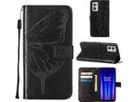 Oneplus Nord Ce 2 5G Case, Butterfly Relief Flip Custodia In Pelle Con Slot Per Schede E Supporto Per Oneplus Nord Ce 2 5G Nero