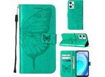 Oneplus Nord Ce 2 Lite 5G Case, Butterfly Emboss Flip Custodia In Pelle Con Slot Per Schede E Supporto Per Oneplus Nord Ce 2 Lite 5G Verde