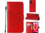 Moto G 5G 2022 Case, Butterfly Embossed Flip Leather Card Holder Custodia Protettiva In Pelle Con Supporto Per Motorola Moto G 5G 2022 Red