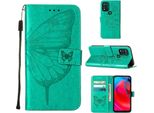 Moto G Stylus 5G 2021 Case, Butterfly Relief Flip Custodia In Pelle Con Slot Per Schede E Stand Per Motorola Moto G Stylus 5G 2021 Verde