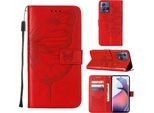Moto S30 Pro Case, Butterfly Relief Flip Custodia In Pelle Con Slot Per Schede E Stand Per Motorola Moto S30 Pro 5G Red