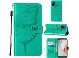 Custodia Oneplus Nord N100, Custodia In Pelle Flip A Farfalla Con Slot Per Schede E Supporto Per Oneplus Nord N100 Verde