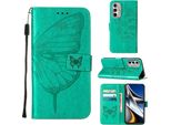 Moto G Stylus 4G 2022 Case, Butterfly Relief Flip Custodia In Pelle Con Slot Per Schede E Stand Per Motorola Moto G Stylus 4G 2022 Verde